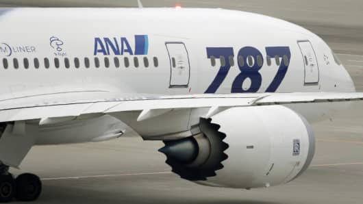 A Boeing Co. 787 Dreamliner airplane for All Nippon Airways